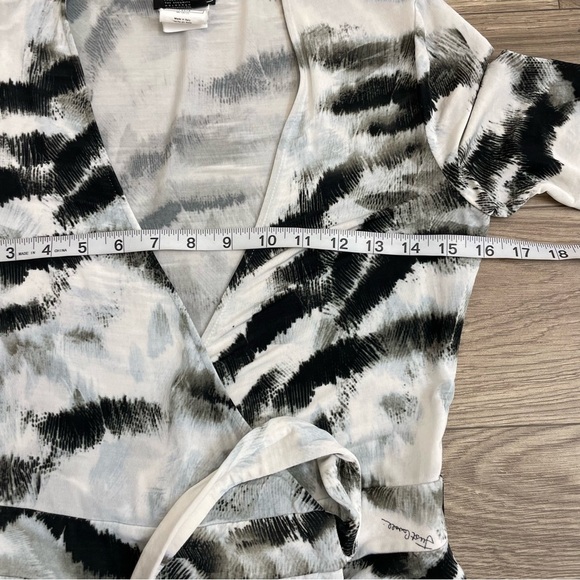 Roberto Cavalli Just Cavalli Black & White Print Wrap Mini Dress - Picture 8 of 11